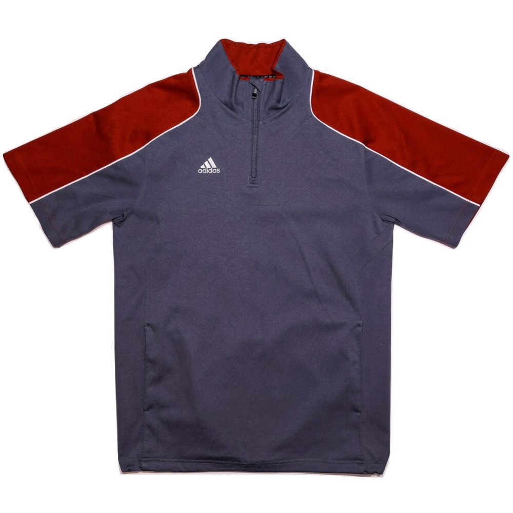 ADIDAS Short Sleeve Hot Jacket Pullover‎ Shacket Gray Red Extra Small XS